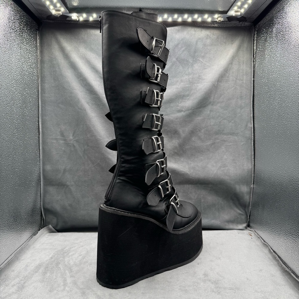 Demonia Swing-815 Knee High Platform Wedge Boots … - image 2